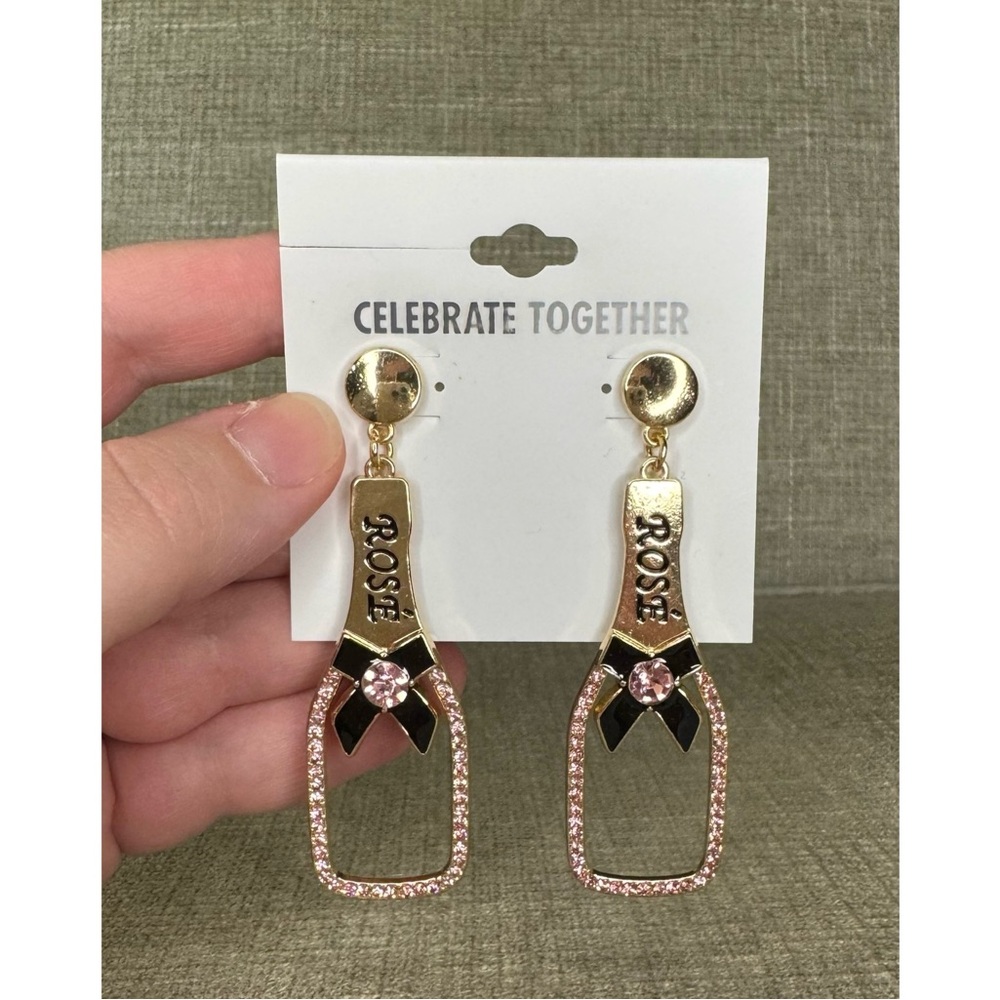 Rosé Bottle Post Earrings